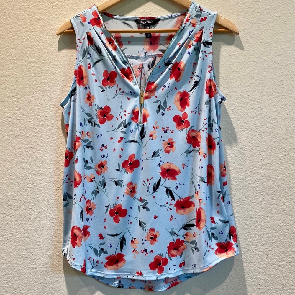 Ellen Tracy- Tank Top with Zipper (S) EUC